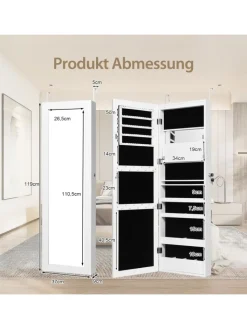 COSTWAY Schmuckkästen<Schmuckschrank in Weiß