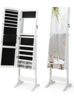 COSTWAY Schmuckkästen<Schmuckschrank in Weiß