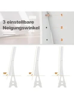 COSTWAY Schmuckkästen<Schmuckschrank mit LED & Spiegel in Weiß