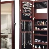 COSTWAY Schmuckkästen<Schmuckschrank mit LED 120cm in Braun