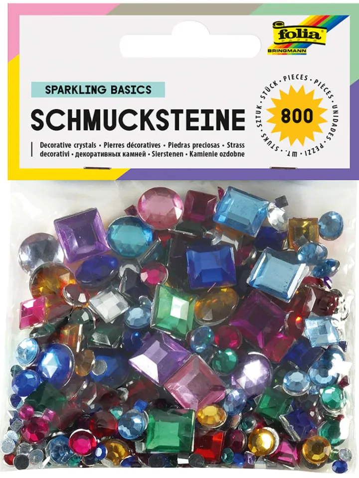folia PAPER Kreativbedarf & Do-It-Yourself<Schmucksteine in Bunt