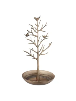 relaxdays Schmuckkästen<Schmuckständer "Baum" in Gold
