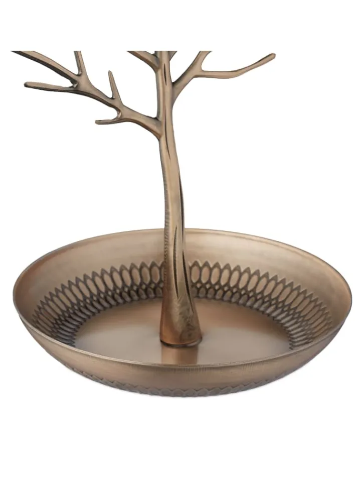 relaxdays Schmuckkästen<Schmuckständer "Baum" in Gold