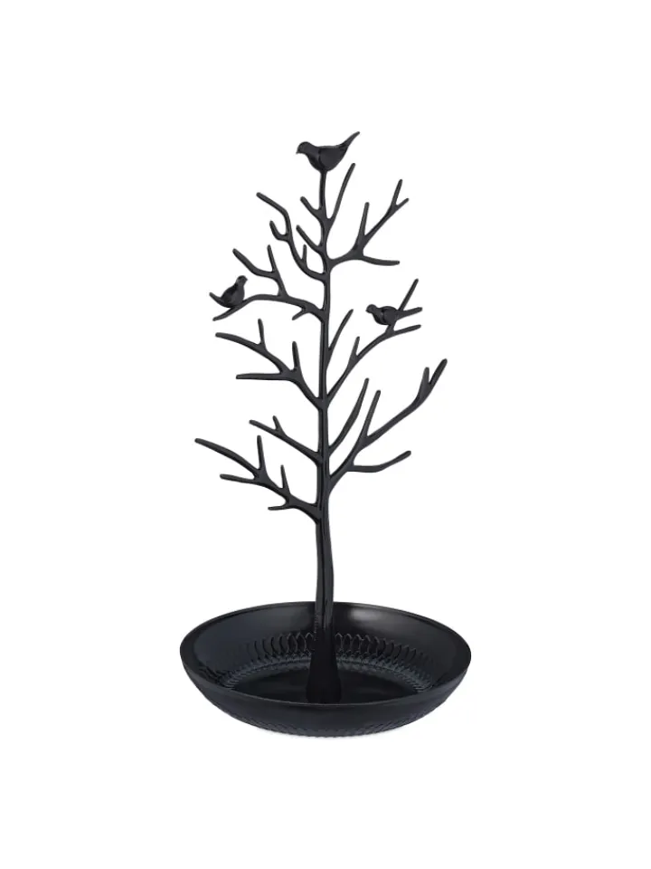 relaxdays Schmuckkästen<Schmuckständer "Baum" in Schwarz