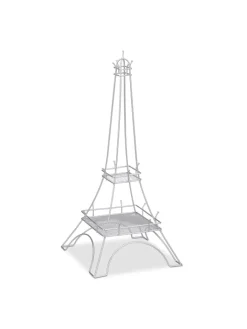 relaxdays Schmuckkästen<Schmuckständer "Eiffelturm" in Silber - (H)47 cm
