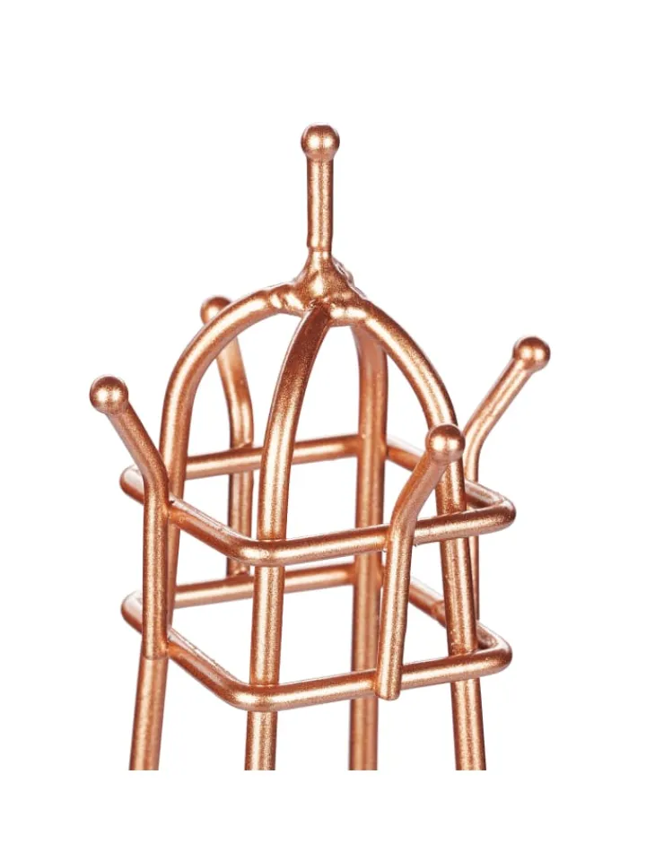 relaxdays Schmuckkästen<Schmuckständer "Eiffelturm" in Roségold - (H)47 cm