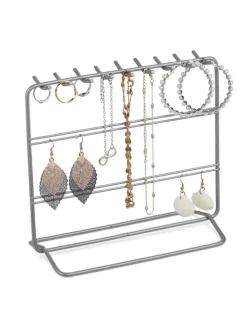 relaxdays Schmuckkästen<Schmuckständer in Silber - (B)20 x (H)18 x (T)9 cm