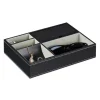 relaxdays Schmuckkästen<Schmucktablett in Schwarz - (B)25,5 x (H)5 x (T)18,5 cm