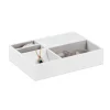 relaxdays Schmuckkästen<Schmucktablett in Weiß - (B)25,5 x (H)5 x (T)18,5 cm