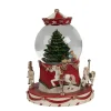 Clayre & Eef Dekofiguren & -Objekte<Schneekugel "Weihnachtsbaum" in Bunt - (H)19 x Ø 14 cm