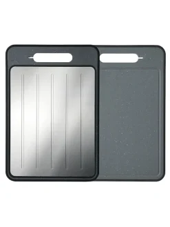 Stoneline Koch- & Backutensilien<Schneide- & Auftaubrett in Grau/ Silber - (L)36,5 x (B)25 cm