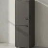 KADIMA DESIGN Badmöbel<Schrank mit Schublade, 34x34x111 cm, leise Schließtechnik in Grau-Beige