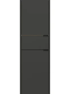 KADIMA DESIGN Badmöbel<Schrank mit Schublade, 34x34x111 cm, leise Schließtechnik in Grau-Beige