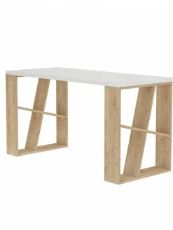 Scandinavia Concept Tische<Schreibtisch "Honey" in Hellbraun/ Weiß - (B)140 x (H)75 x (T)60 cm