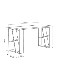 Scandinavia Concept Tische<Schreibtisch "Honey" in Hellbraun/ Weiß - (B)140 x (H)75 x (T)60 cm