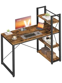 Songmics Tische<Schreibtisch in Braun/ Schwarz - (B)97 x (H)120 x (T)56 cm