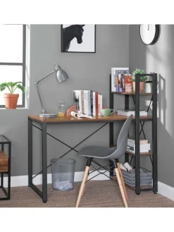 Songmics Tische<Schreibtisch in Braun/ Schwarz - (B)97 x (H)120 x (T)56 cm