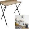 Rétro Chic Tische<Schreibtisch in Hellbraun/ Schwarz - (B)80 x (H)80 x (T)48 cm