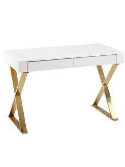 FineBuy Tische<Schreibtisch in Weiß / MDF / 118x57x76