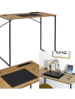 Rétro Chic Tische<Schreibtisch ''Link'' in Hellbraun - (B)90 x (H)76 x (T)50 cm