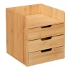 relaxdays Büro- & Schulbedarf<Schreibtisch Organizer in Natur - (B)30 x (H)33 x (T)31 cm