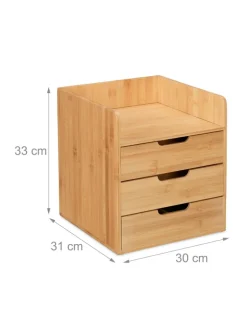 relaxdays Büro- & Schulbedarf<Schreibtisch Organizer in Natur - (B)30 x (H)33 x (T)31 cm
