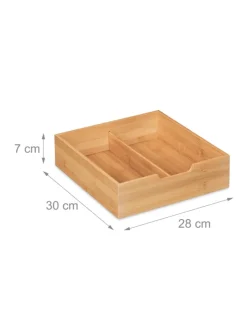 relaxdays Büro- & Schulbedarf<Schreibtisch Organizer in Natur - (B)30 x (H)33 x (T)31 cm