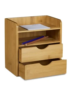 relaxdays Büro- & Schulbedarf<Schreibtisch-Organizer Briefablage in Natur
