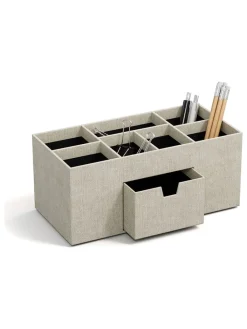BigsoBox Büro- & Schulbedarf<Schreibtisch-Organizer "Vendela" in Beige - (B)10 x (H)8,5 x (T)8,5 cm