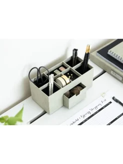 BigsoBox Büro- & Schulbedarf<Schreibtisch-Organizer "Vendela" in Beige - (B)10 x (H)8,5 x (T)8,5 cm