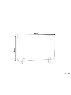 Beliani Tische<Schreibtischtrennwand SPLIT in Grau - (W) 80 x (H) 50 x (L) 1 cm
