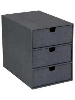 BigsoBox Kisten & Körbe<Schubladenbox "Ingid" in Schwarz - (B)16 x (H)20,5 x (T)25 cm