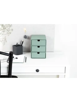 BigsoBox Büro- & Schulbedarf<Schubladenbox "Ingrid" in Grün - (B)16 x (H)20,5 x (T)25 cm