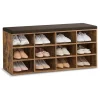 Songmics Garderoben|Regale & Schränke<Schuhbank in Braun/ Schwarz - (B)104 x (H)48 x (T)30 cm