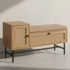 KADIMA DESIGN Garderoben<Schuhbank mit Sitzfläche 100x60x38 cm Garderobenbank Eiche-Dekor,