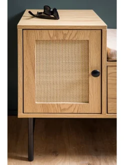 KADIMA DESIGN Garderoben<Schuhbank mit Sitzfläche 100x60x38 cm Garderobenbank Eiche-Dekor,