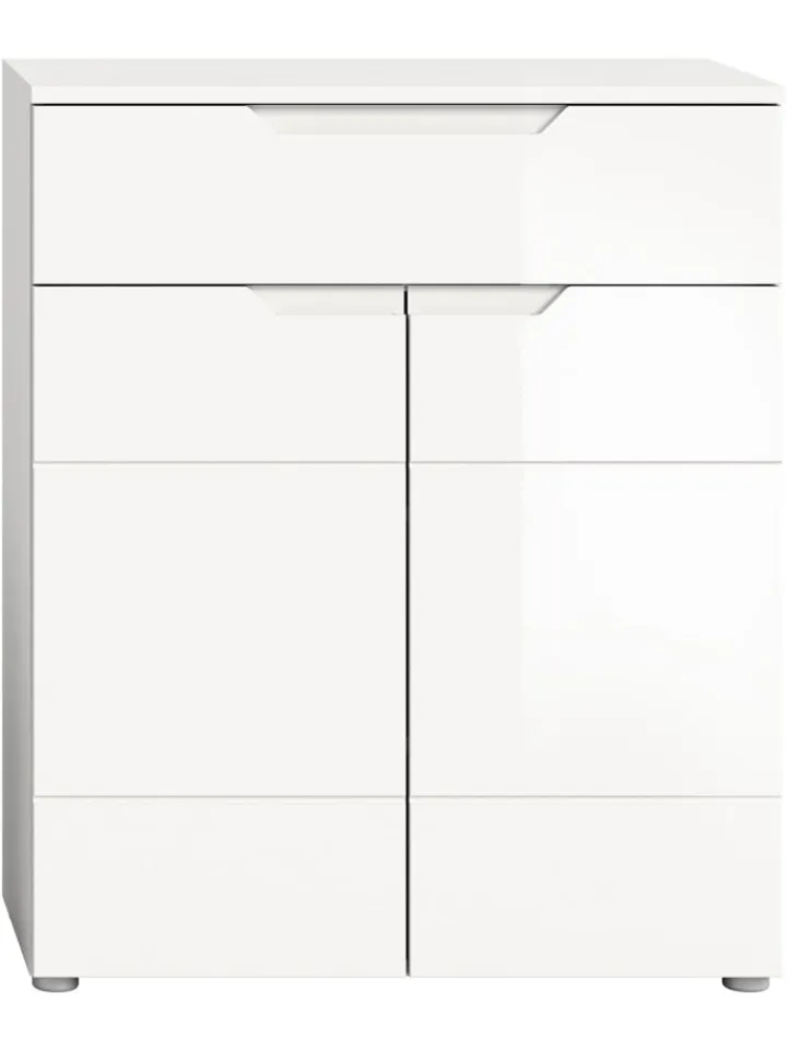 xonox.home Garderoben<Schuhkommode (B/H/T: 80x97x37 cm) in weiß und weiß Hochglanz