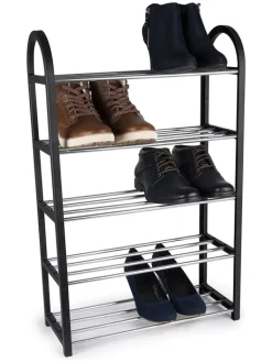 Alpina Garderoben<Schuhregal in Schwarz - (B)50 x (H)77 x (T)20 cm