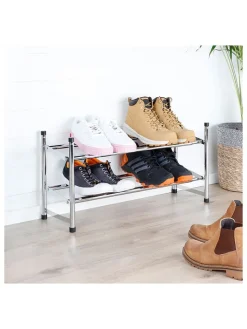 Nordheim Wäschekörbe & -Ständer<Schuhregal in Silber - (B)117 x (H)23 x (T)36 c m