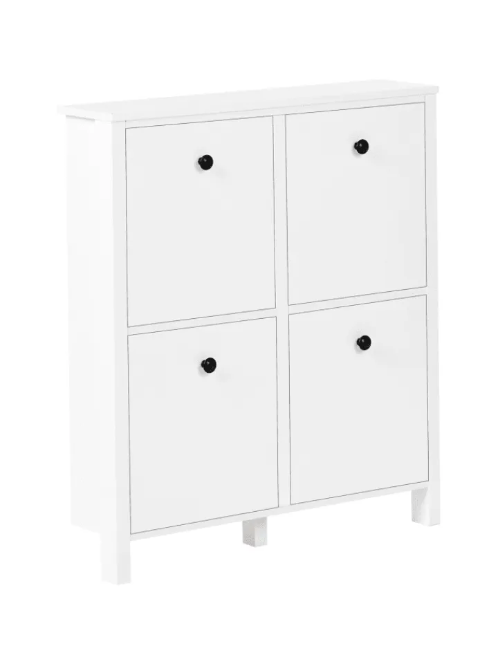 Beliani Garderoben<Schuhschrank GIBSON in Weiß - (W) 80 x (H) 90 x (L) 20 cm