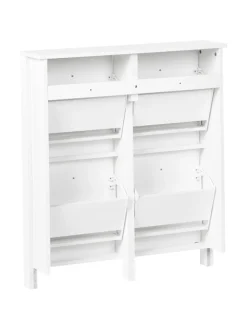 Beliani Garderoben<Schuhschrank GIBSON in Weiß - (W) 80 x (H) 90 x (L) 20 cm