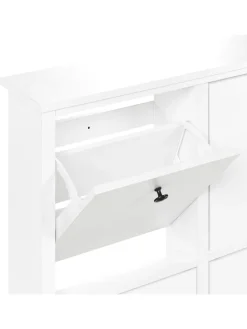 Beliani Garderoben<Schuhschrank GIBSON in Weiß - (W) 80 x (H) 90 x (L) 20 cm