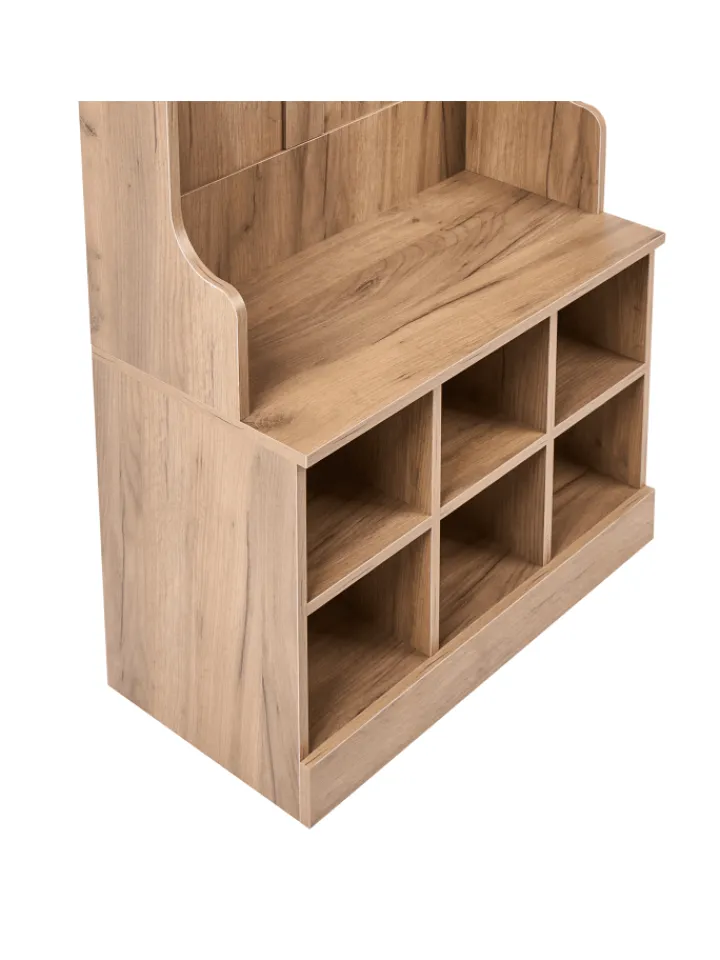 Beliani Garderoben<Schuhschrank GINDAGAI in Braun - (W) 70 x (H) 180 x (L) 35 cm