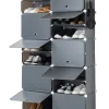 InnovaGoods Garderoben<Schuhschrank in Grau - (B)84 x (H)160 x (T)32 cm