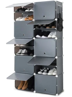 InnovaGoods Garderoben<Schuhschrank in Grau - (B)84 x (H)160 x (T)32 cm