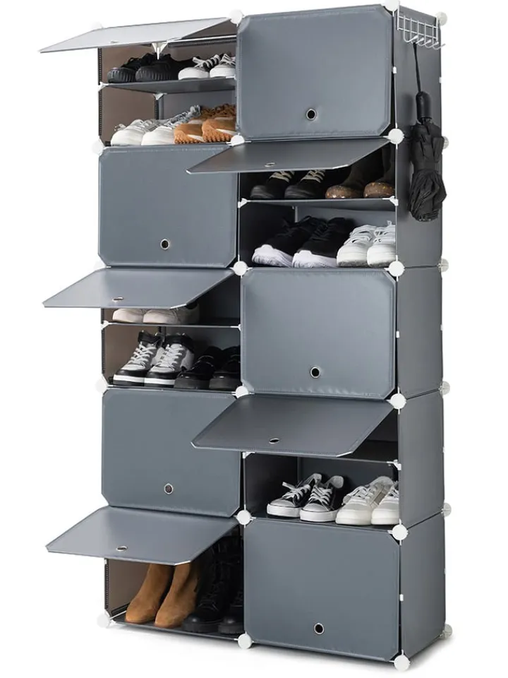 InnovaGoods Garderoben<Schuhschrank in Grau - (B)84 x (H)160 x (T)32 cm