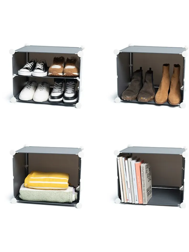 InnovaGoods Garderoben<Schuhschrank in Grau - (B)84 x (H)160 x (T)32 cm