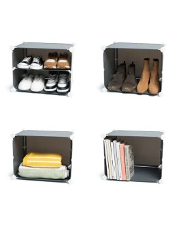InnovaGoods Regale & Schränke|Garderoben<Schuhschrank in Grau - (B)84 x (H)128 x (T)32 cm