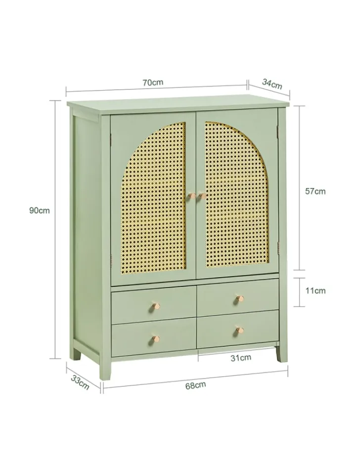 SoBuy Garderoben|Regale & Schränke<Schuhschrank in Grün - (B)70 x (H)90 x (T)34cm