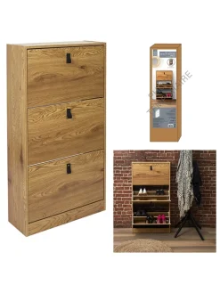 DOCK avenue Garderoben<Schuhschrank in Natur - (B)63 x (H)117 x (T)24 cm
